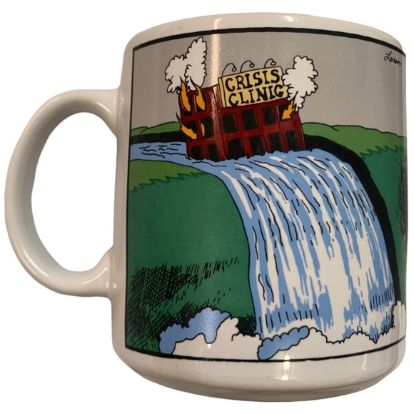 THE FAR SIDE “Crisis Clinic” Humorous Mug 1992 - Picture 2 of 4